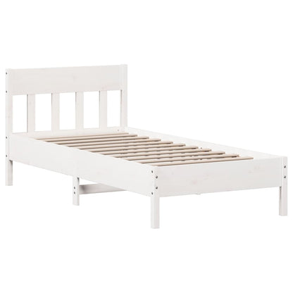 Cama sem colchão 90x190 cm madeira de pinho maciça branco