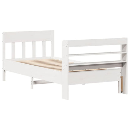 Cama sem colchão 75x190 cm madeira de pinho maciça branco