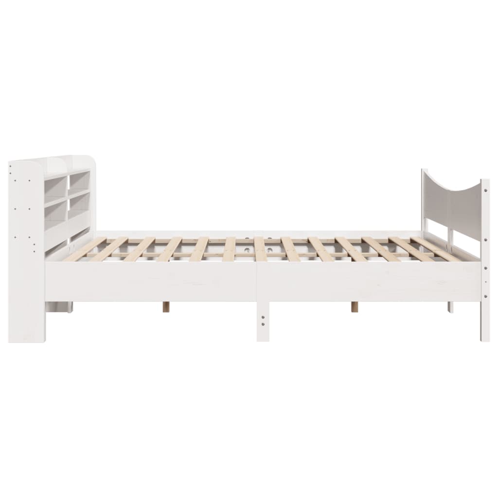 Estrutura de cama com cabeceira 180x200cm pinho maciço branco