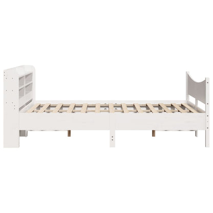 Estrutura de cama com cabeceira 120x200 cm pinho maciço branco