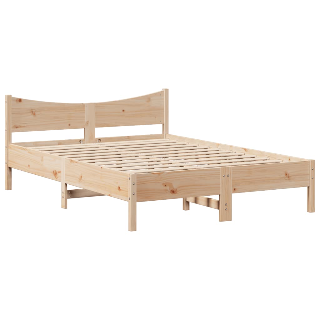 Estrutura cama c/ cabeceira 140x190 cm pinho maciço