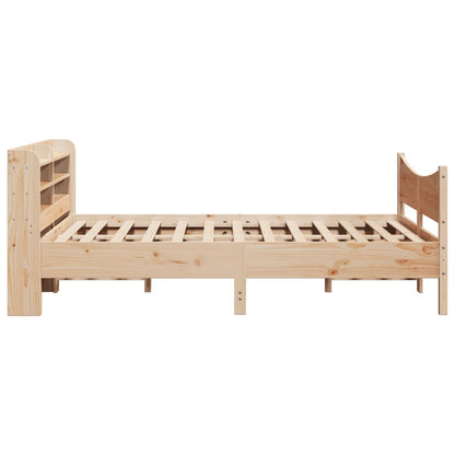 Estrutura cama c/ cabeceira 140x190 cm pinho maciço