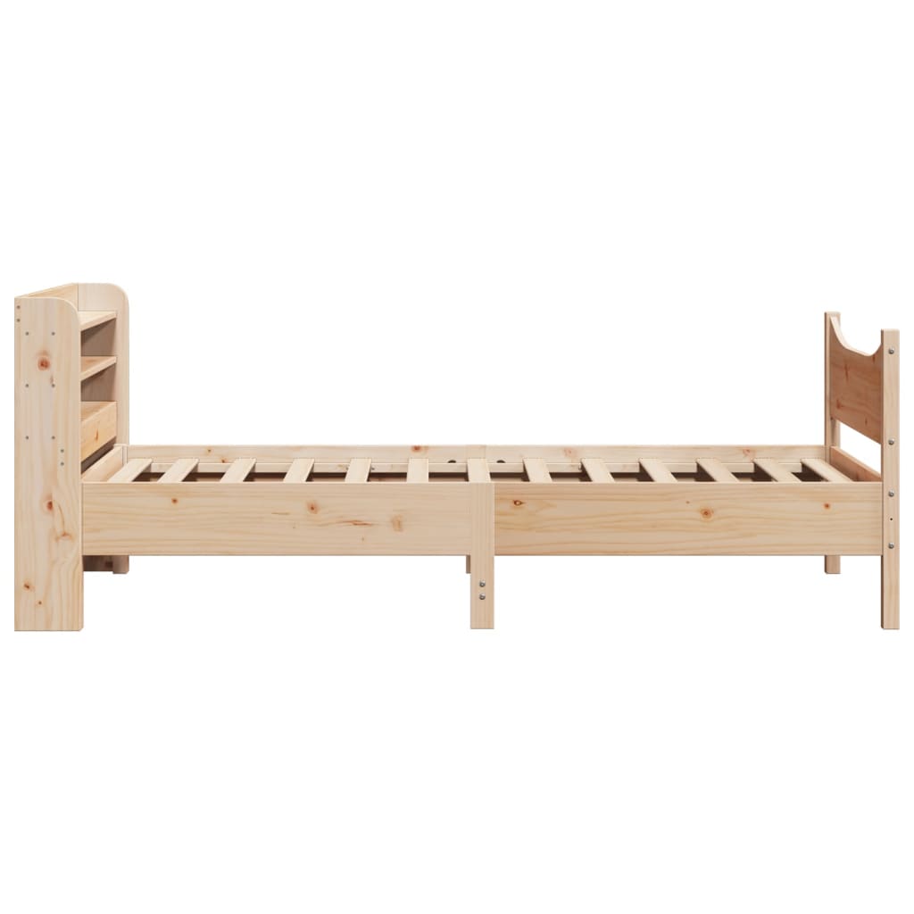 Estrutura de cama com cabeceira 90x190 cm pinho maciço