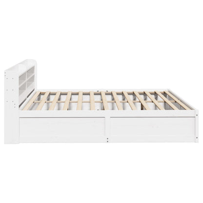 Estrutura de cama com cabeceira 180x200cm pinho maciço branco