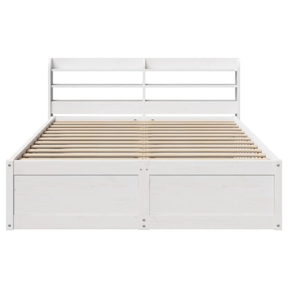 Estrutura de cama c/ cabeceira 150x200 cm pinho maciço branco