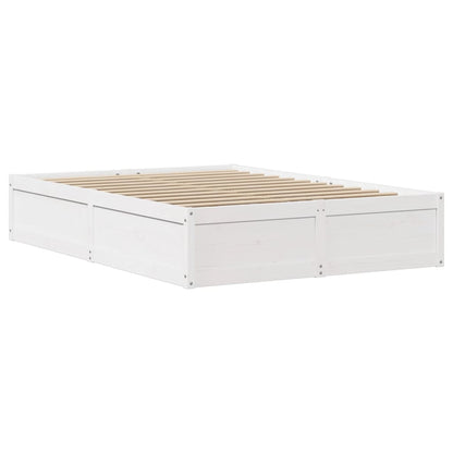 Estrutura de cama c/ cabeceira 150x200 cm pinho maciço branco