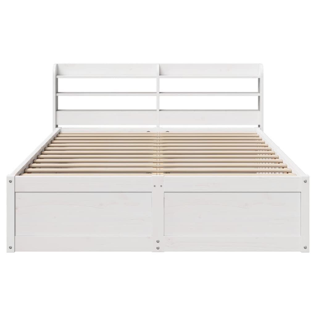 Estrutura de cama com cabeceira 120x200 cm pinho maciço branco