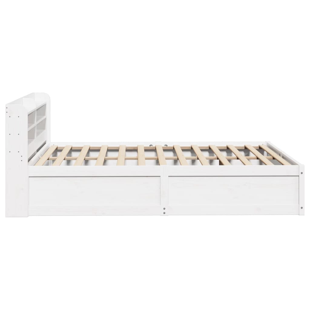 Estrutura cama c/ cabeceira 135x190 cm pinho maciço branco