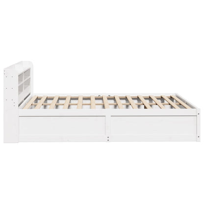 Estrutura cama c/ cabeceira 120x190 cm pinho maciço branco