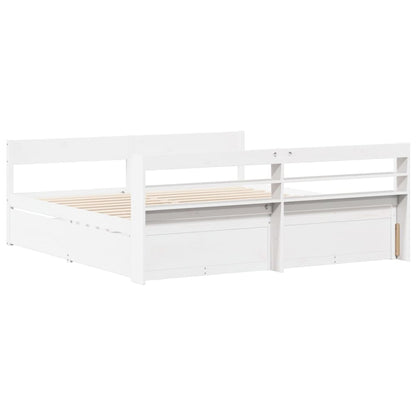 Cama sem colchão 180x200 cm madeira de pinho maciça branco