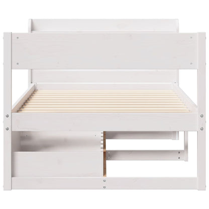 Cama sem colchão 100x200 cm madeira de pinho maciça branco