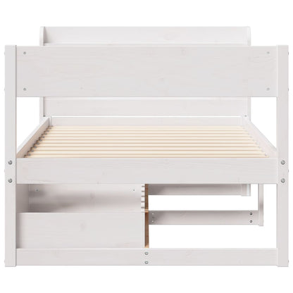 Cama sem colchão 90x200 cm madeira de pinho maciça branco