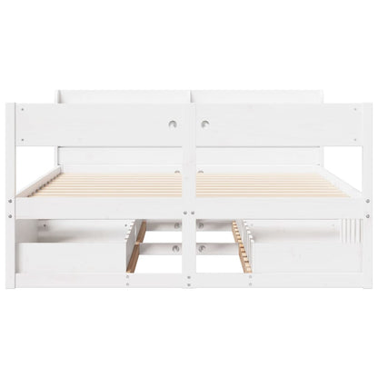 Cama sem colchão 135x190 cm madeira de pinho maciça branco