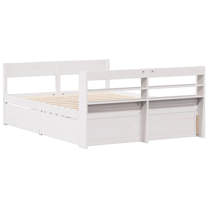 Cama sem colchão 135x190 cm madeira de pinho maciça branco