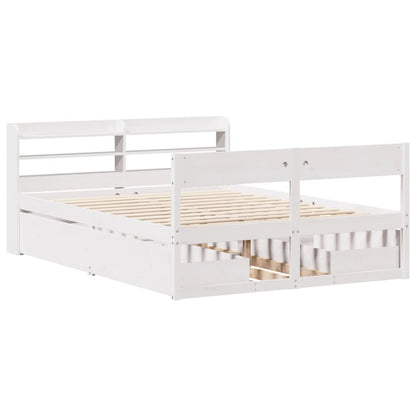 Cama sem colchão 120x190 cm madeira de pinho maciça branco