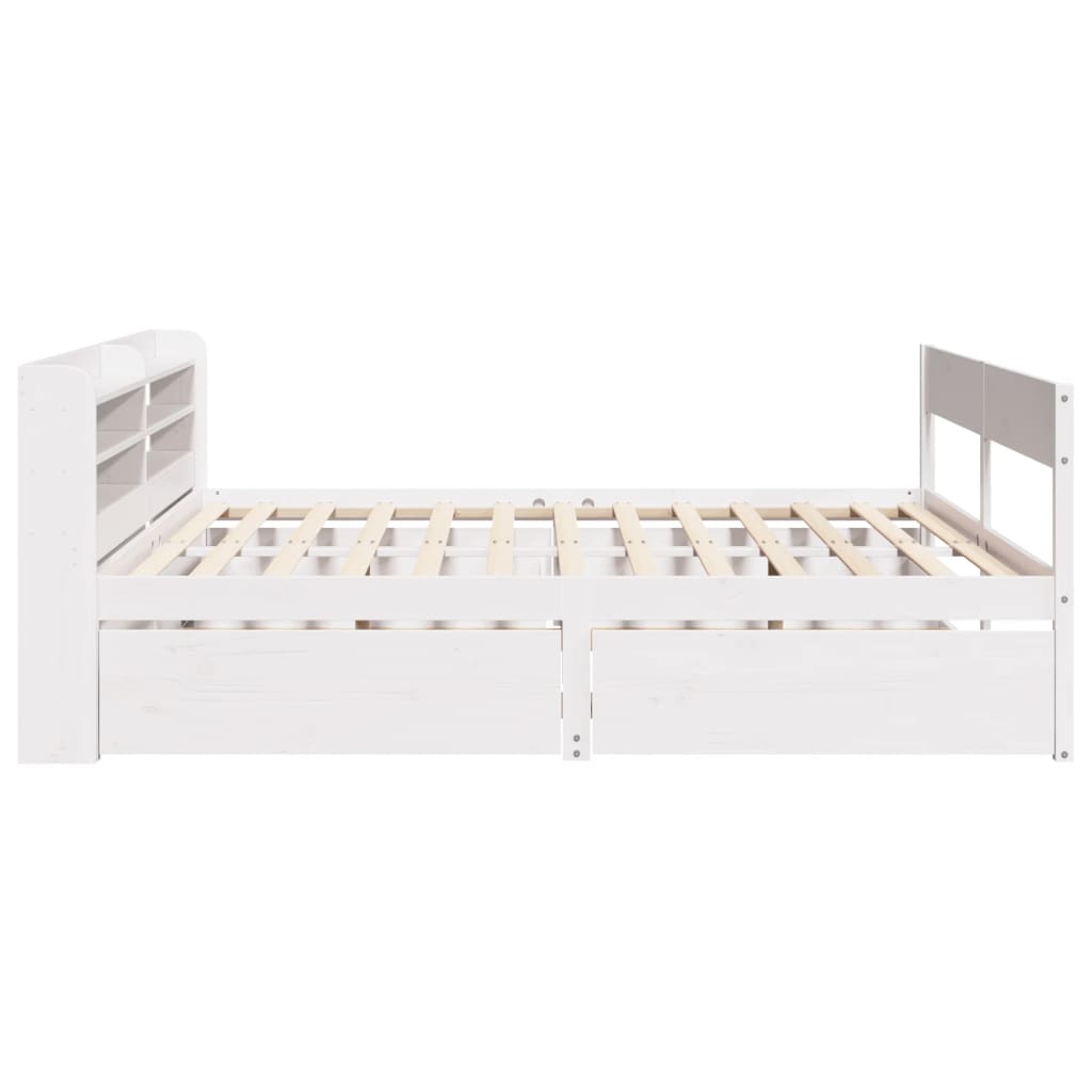 Cama sem colchão 120x190 cm madeira de pinho maciça branco