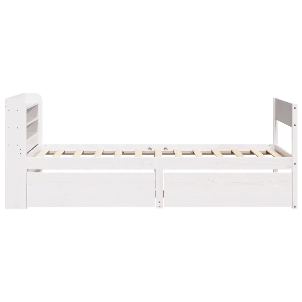 Cama sem colchão 75x190 cm madeira de pinho maciça branco