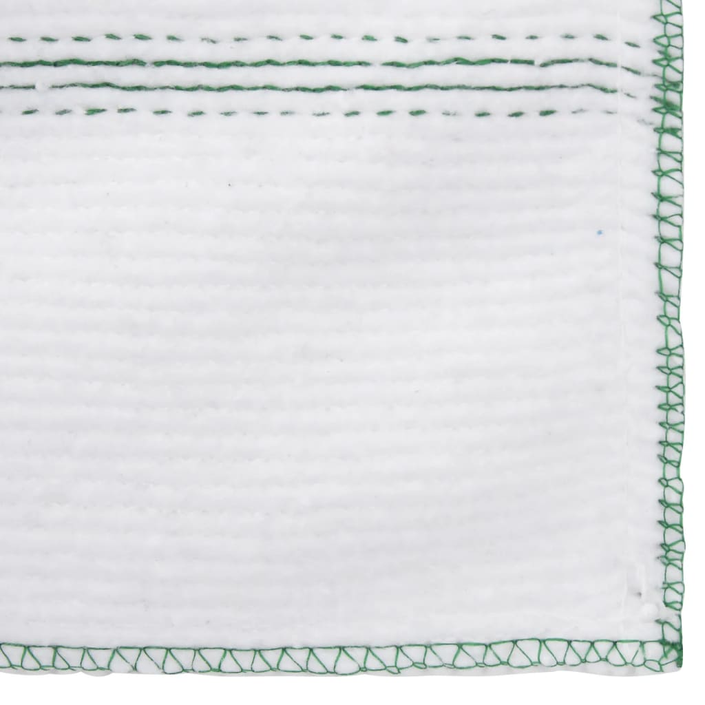 Panos para o chão 5 pcs 50x60 cm branco com riscas verdes