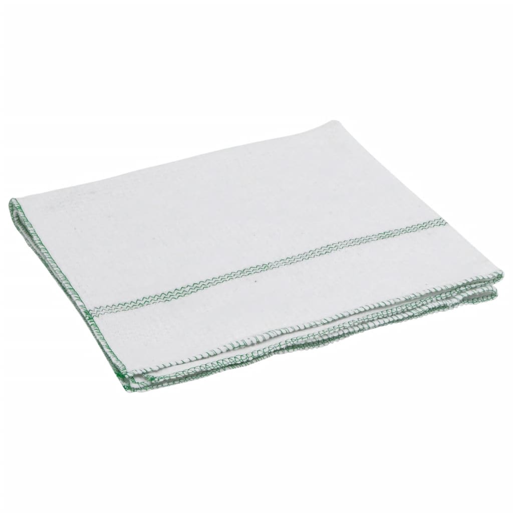 Panos para o chão 10 pcs 50x60 cm branco com riscas verdes