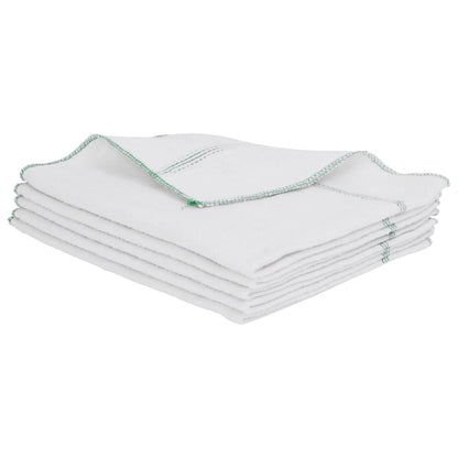 Panos para o chão 10 pcs 50x60 cm branco com riscas verdes