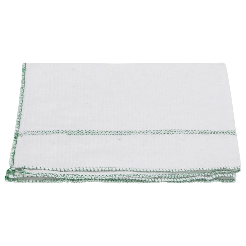 Panos para o chão 10 pcs 50x60 cm branco com riscas verdes