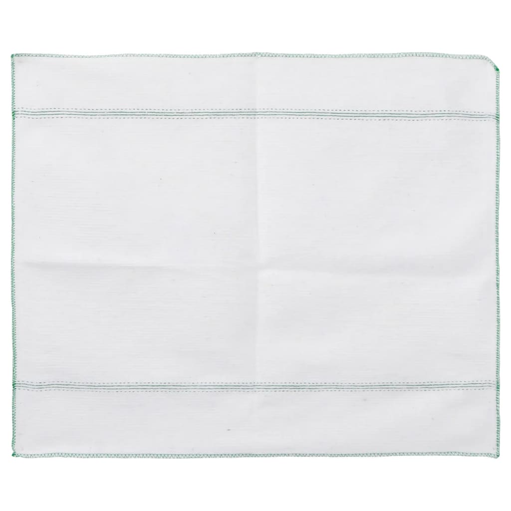 Panos para o chão 10 pcs 50x60 cm branco com riscas verdes