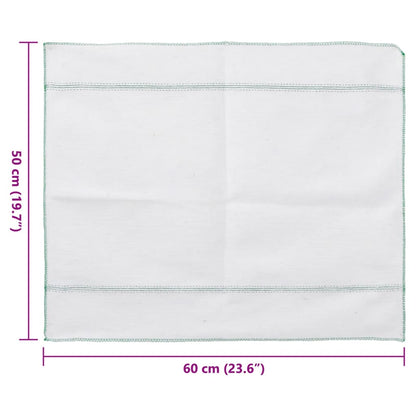 Panos para o chão 10 pcs 50x60 cm branco com riscas verdes