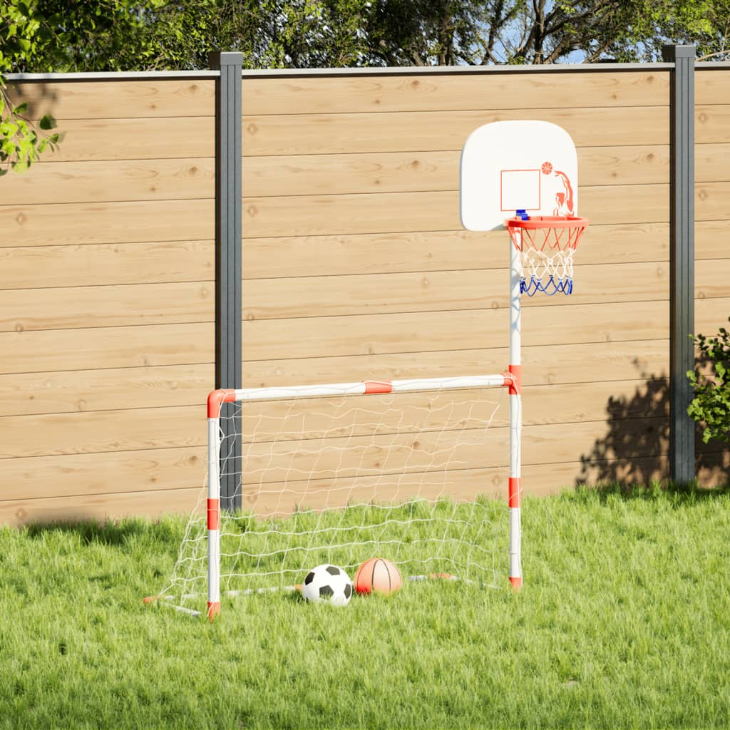 Conjunto de futebol e basquetebol infantil c/ bolas 98x50x70 cm