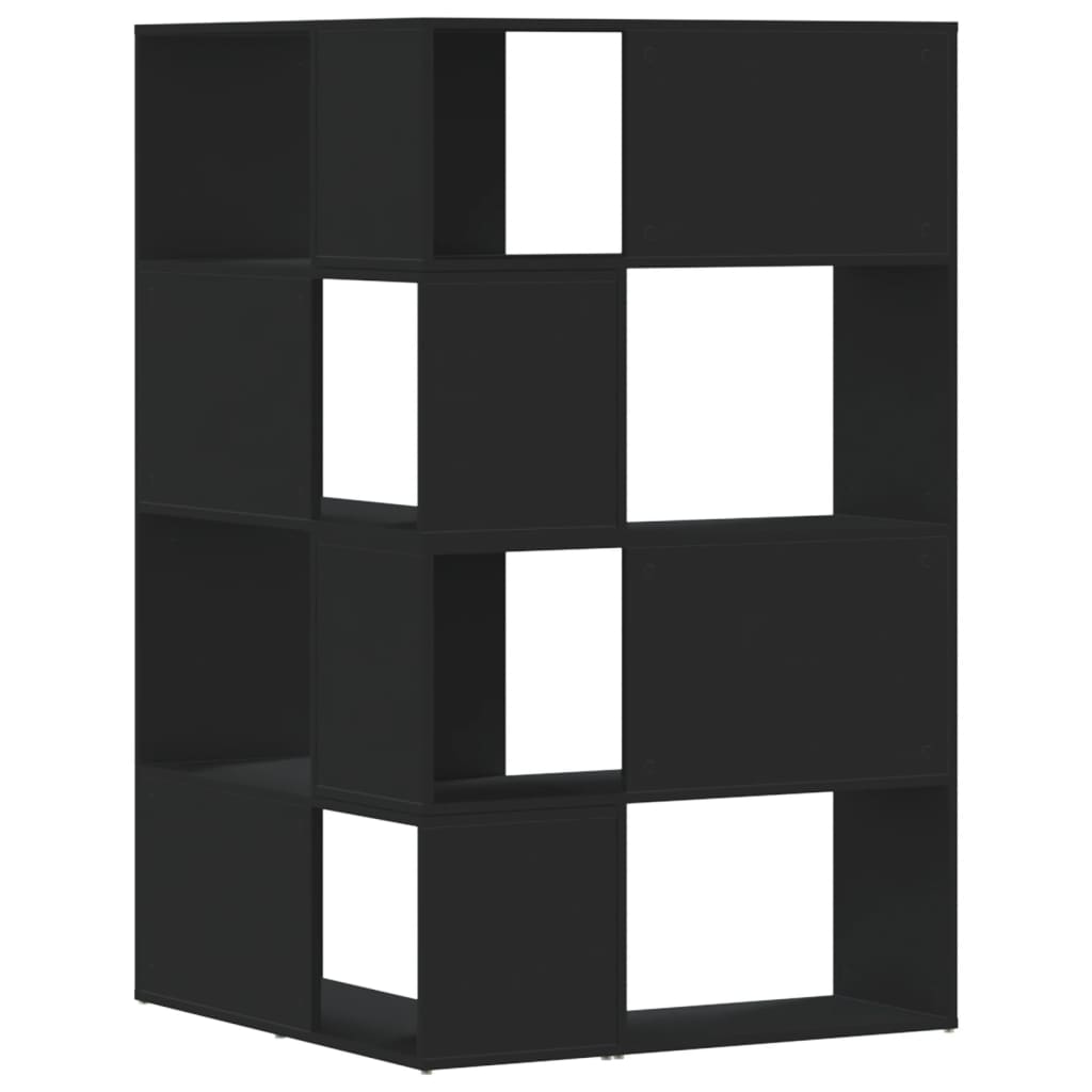 Estante canto 4 prateleiras 85x85x140 cm deriv. madeira preto