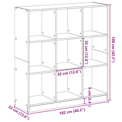 Estante 102x32x108 cm derivados de madeira cinzento cimento