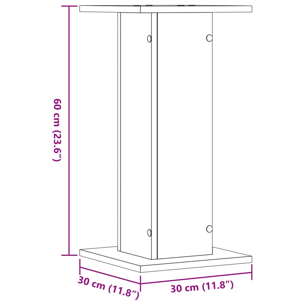 Suportes p/ plantas 2 pcs 30x30x60 cm derivados madeira branco