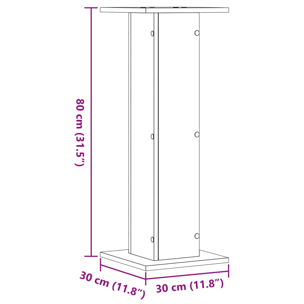 Suportes p/ plantas 2 pcs 30x30x80 cm derivados de madeira