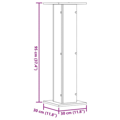 Suportes p/ plantas 2 pcs 30x30x95 cm derivados madeira preto