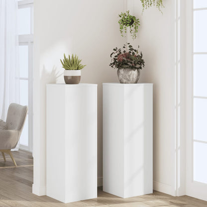 Suportes para plantas 2pcs 33x33x100cm derivados madeira branco