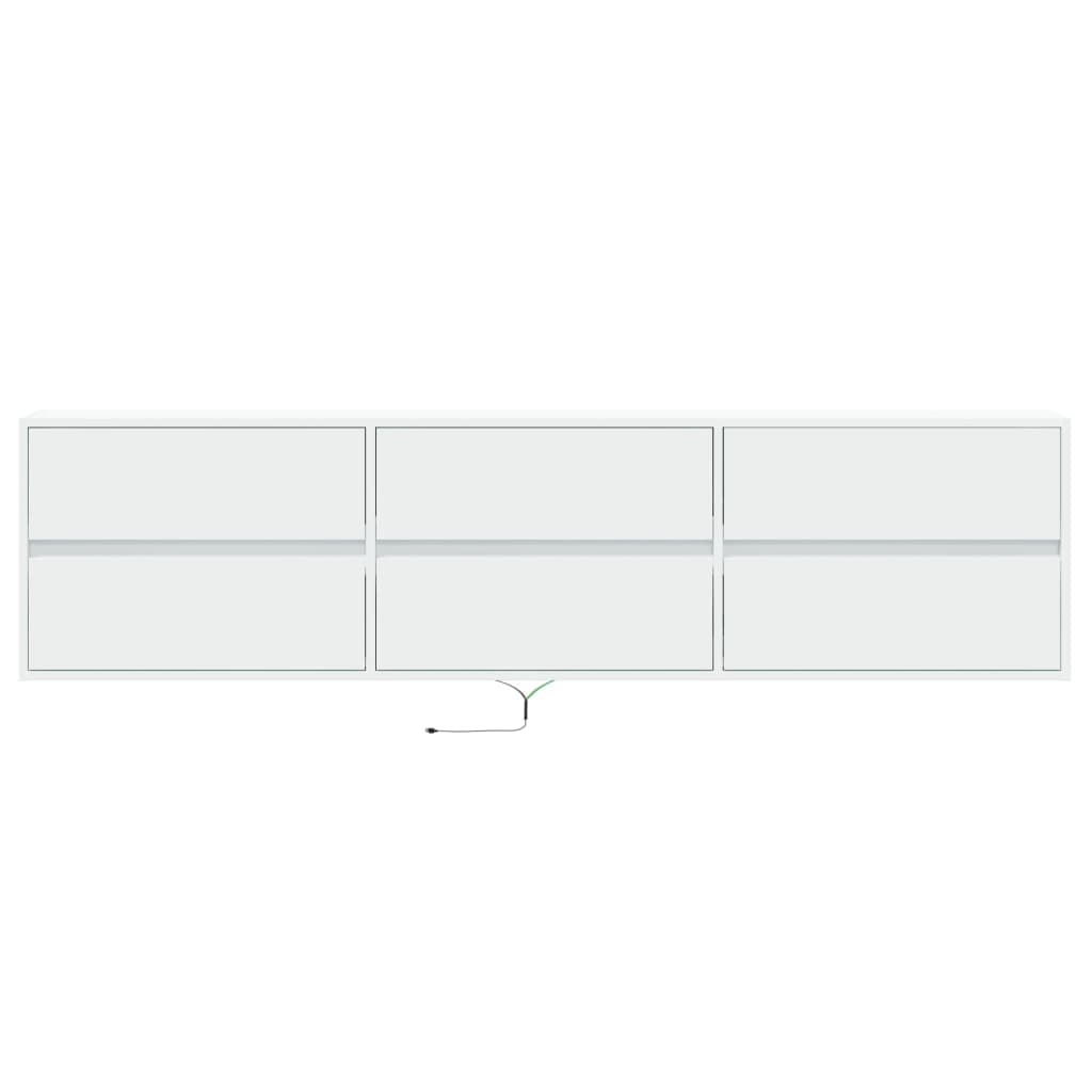 Móvel de parede para TV com luzes LED 180x31x45 cm branco