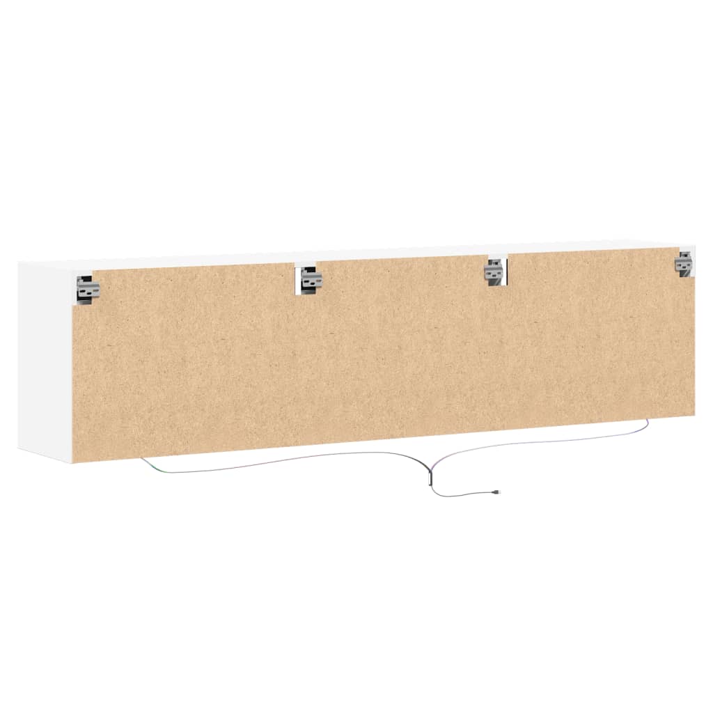 Móvel de parede para TV com luzes LED 180x31x45 cm branco