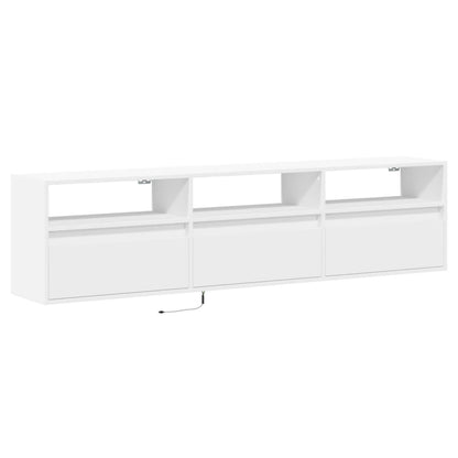 Móvel de parede para TV com luzes LED 180x31x45 cm branco