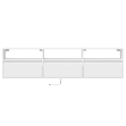 Móvel de parede para TV com luzes LED 180x31x45 cm branco