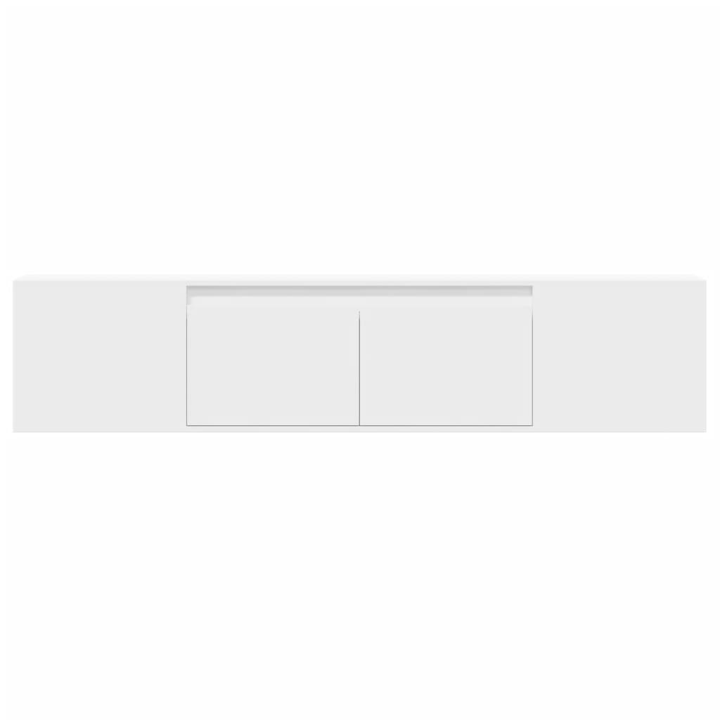 Móvel de parede para TV com luzes LED 180x31x39,5 cm branco