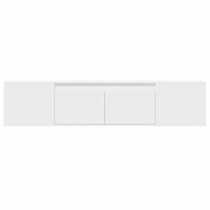 Móvel de parede para TV com luzes LED 180x31x39,5 cm branco