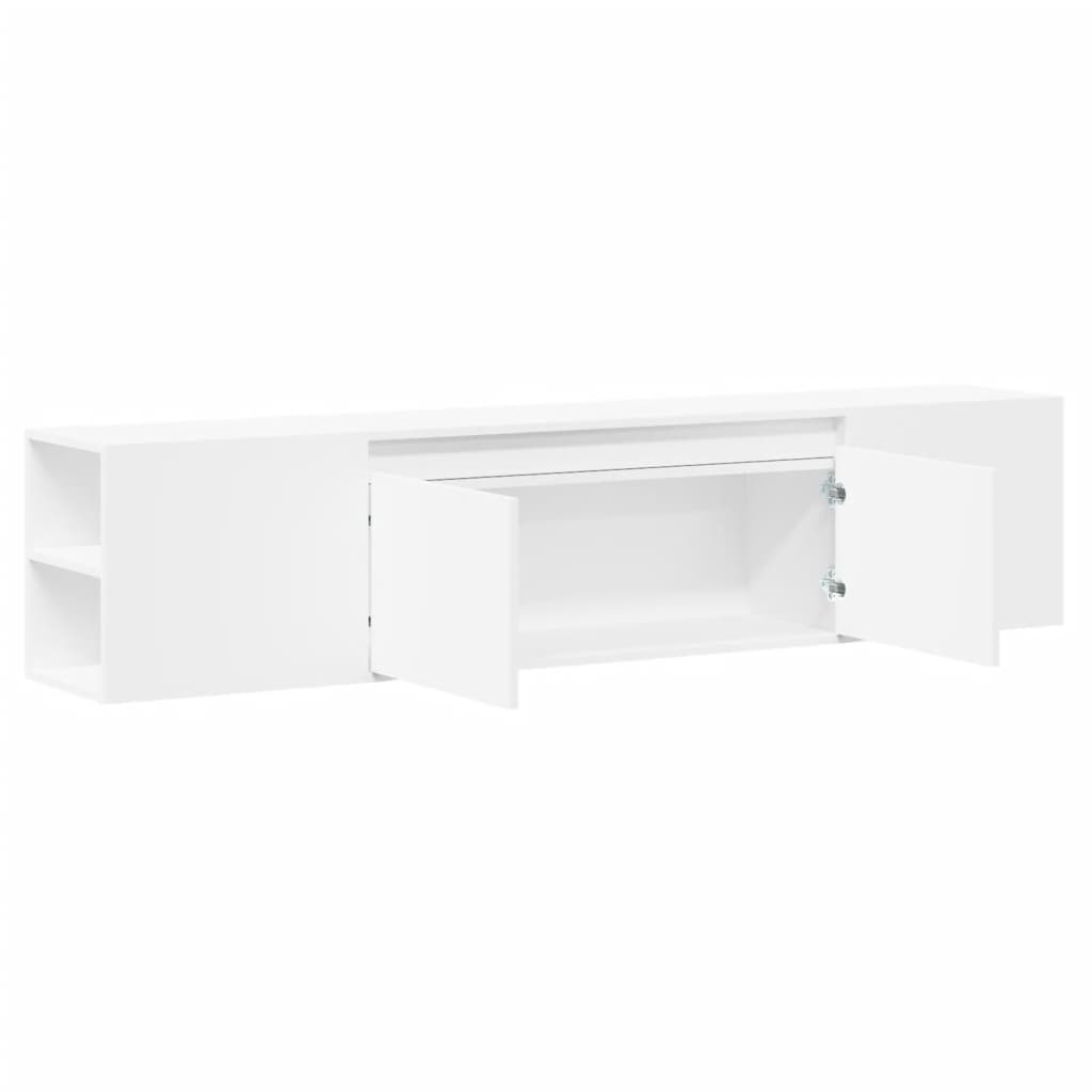 Móvel de parede para TV com luzes LED 180x31x39,5 cm branco