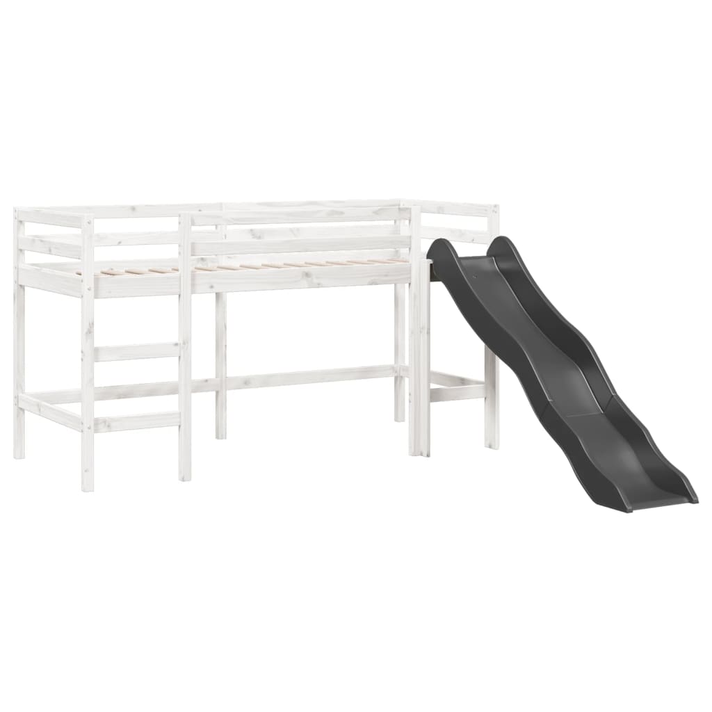 Cama alta p/ criança sem colchão 80x200 cm pinho maciço branco