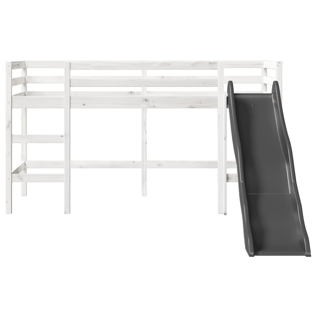 Cama alta p/ criança sem colchão 90x190 cm pinho maciço branco