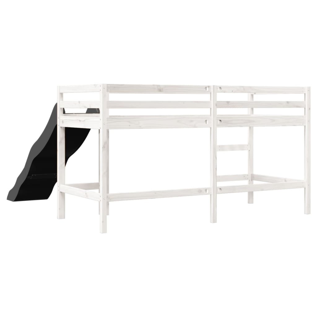 Cama alta p/ criança sem colchão 90x190 cm pinho maciço branco