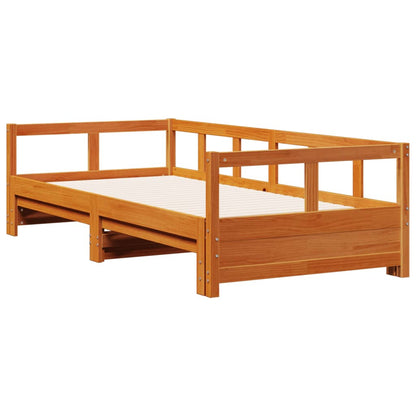 Sofá-cama sem colchão 80x200 cm madeira de pinho castanho cera