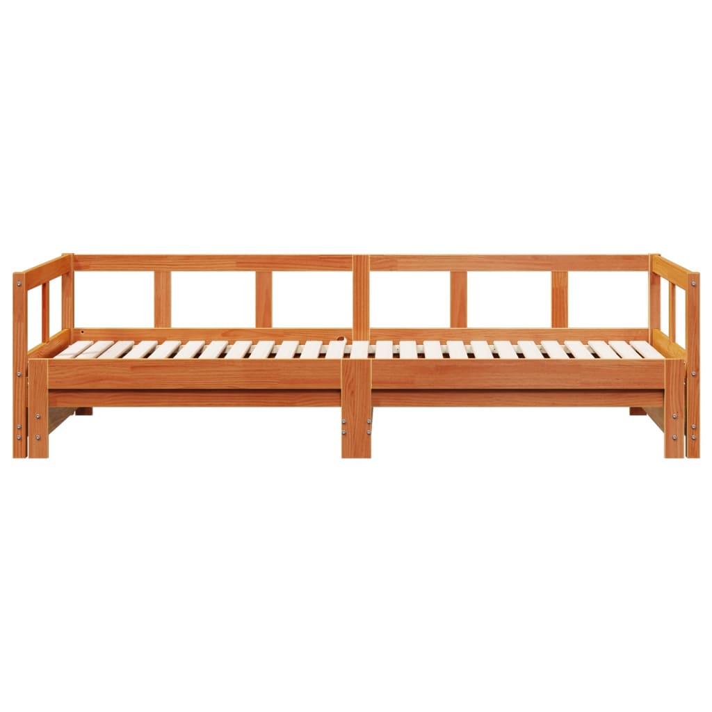 Sofá-cama sem colchão 80x200 cm madeira de pinho castanho cera