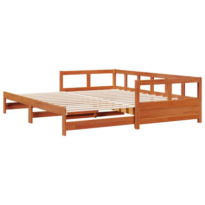 Sofá-cama sem colchão 80x200 cm madeira de pinho castanho cera