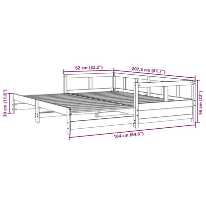 Sofá-cama sem colchão 80x200 cm madeira de pinho castanho cera