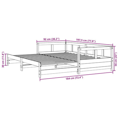 Sofá-cama sem colchão 90x190 cm madeira de pinho maciça