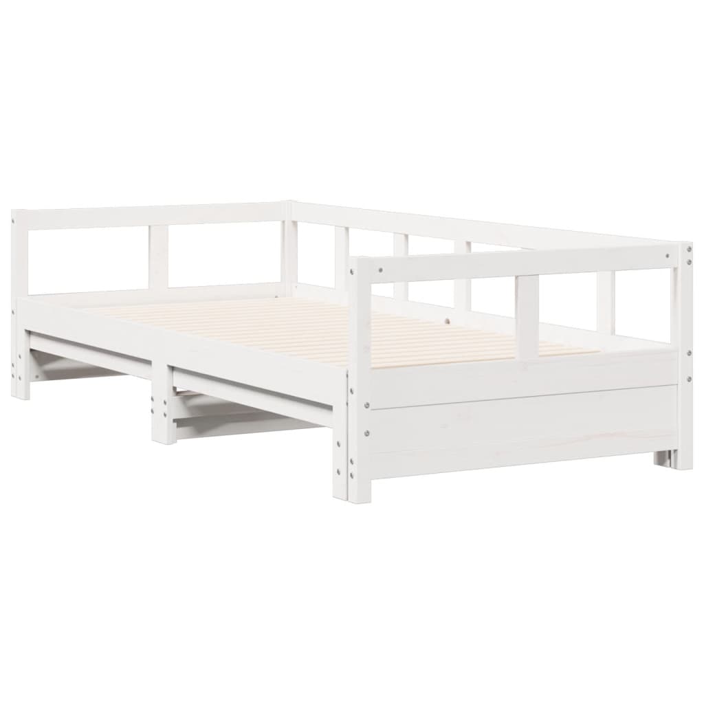 Sofá-cama sem colchão 90x190 cm madeira de pinho maciça branco